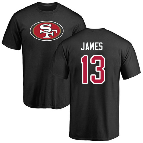 Men San Francisco 49ers Black Richie James Name and Number Logo #13 NFL T Shirt